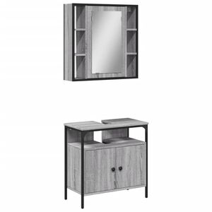 vidaXL Ensemble de meubles de salle de bain 2 pcs Sonoma gris