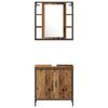vidaXL Ensemble de mobilier de salle de bain avec &eacute;tag&egrave;re 3 pcs Marron