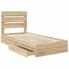 vidaXL Lit de Rangement Ch&ecirc;ne Sonoma 90 x 200 cm Bois d'ing&eacute;nierie