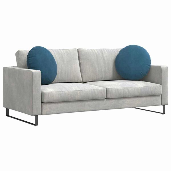 vidaXL Coussins de si&egrave;ge 2 pcs Bleu &Oslash; 40 x 13 cm Velours