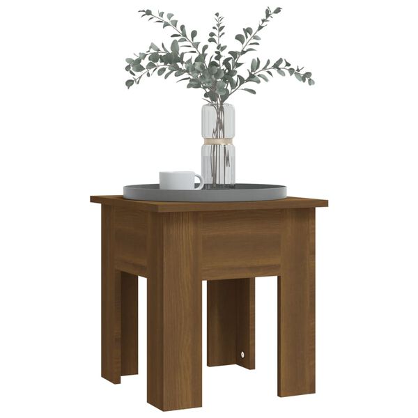 vidaXL Table basse ch&ecirc;ne marron 40x40x42 cm bois d'ing&eacute;nierie