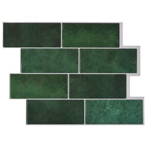 vidaXL Carreau de m&eacute;tro 50 pc Vert fonc&eacute; 29 x 21 cm