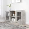 vidaXL Armoire &agrave; vitrine Gris b&eacute;ton 120x30,5x70 cm Bois d&rsquo;ing&eacute;nierie