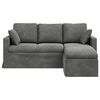 vidaXL Canap&eacute; Gris fonc&eacute; 198 x 134 x 80 cm Velours