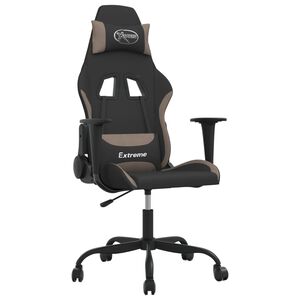 vidaXL Chaise de jeu de massage Noir et taupe Tissu