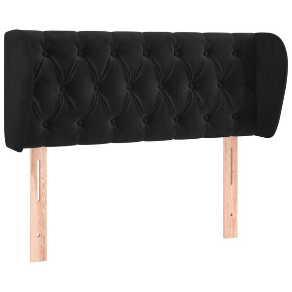 vidaXL T&ecirc;te de lit avec oreilles Noir 103x23x78/88 cm Velours