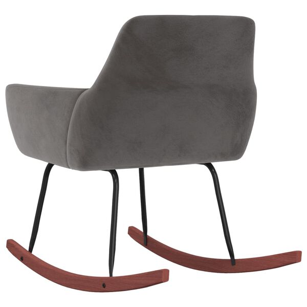 vidaXL Chaise &agrave; bascule Gris fonc&eacute; Velours