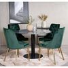 Venture Home Chaises &agrave; manger lot de 2 Velvet Deluxe vert for&ecirc;t/laiton