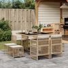 vidaXL Ensemble &agrave; manger de jardin et coussins 9 pcs beige Poly rotin