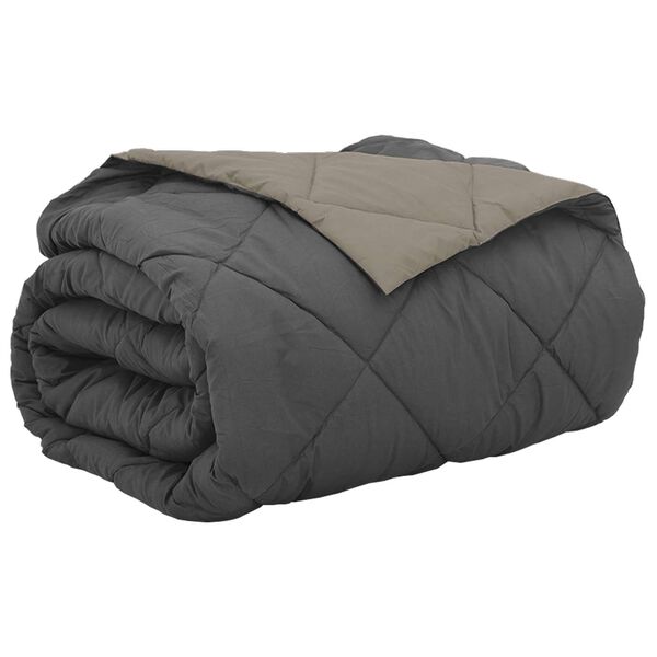 vidaXL Duvet d'&eacute;t&eacute; simple Gris clair et anthracite 220 x 260 cm