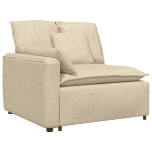 vidaXL Module d'extr&eacute;mit&eacute; d'accoudoir de canap&eacute; modulaire avec coussins cr&egrave;me 100 cm