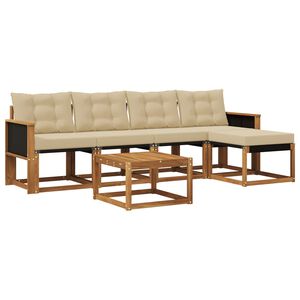 vidaXL Ensemble de canap&eacute;s d'ext&eacute;rieur 6 pcs Naturel et Beige