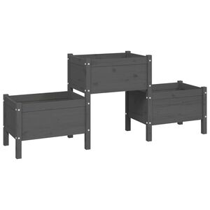 vidaXL Jardini&egrave;re Gris 178,5x44x75 cm Bois massif de pin