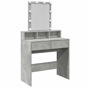 vidaXL Coiffeuse avec LED gris b&eacute;ton 80x41x144,5 cm