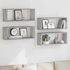 vidaXL &Eacute;tag&egrave;res murales cube 4 pcs Sonoma gris 60x15x23 cm Bois