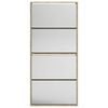 vidaXL Meuble &agrave; chaussures 4 &eacute;tag&egrave;res avec miroir 63x17x134 cm Ch&ecirc;ne