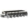 vidaXL Ensemble &agrave; manger de jardin 17 pcs coussins noir r&eacute;sine tress&eacute;e