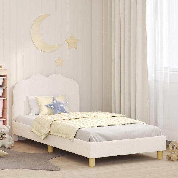 vidaXL Cadre de lit pour enfants avec t&ecirc;te de lit Cr&egrave;me 90 x 190 cm