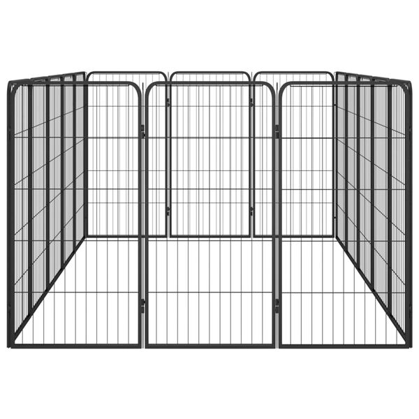 vidaXL Parc pour chien 16panneaux Noir 50x100cm Acier enduit de poudre