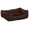 vidaXL Lit pour chiens Marron 85,5x70x23 cm Aspect de lin Polaire