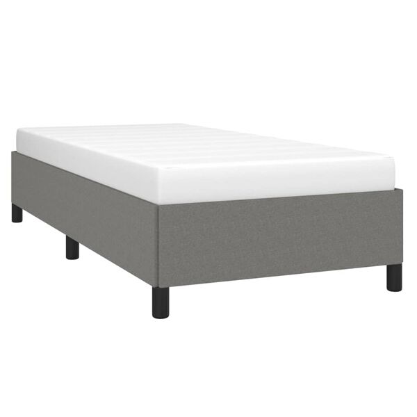 vidaXL Cadre de lit sans matelas gris fonc&eacute; 90x200 cm tissu