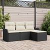 vidaXL Ensemble de canap&eacute; de jardin avec coussin 4 pcs Noir Poly rotin