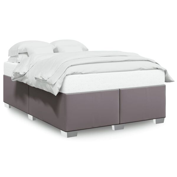 vidaXL Cadre de lit sans matelas gris 140x190 cm similicuir