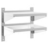 vidaXL &Eacute;tag&egrave;re murale &agrave; 2 niveaux 50x40x48 cm argent&eacute; acier inoxydable