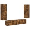 vidaXL Ensemble meuble TV 4 pcs Ch&ecirc;ne fum&eacute; Bois d'ing&eacute;nierie