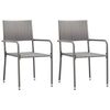 vidaXL Ensemble &agrave; manger de jardin 3 pcs Gris