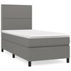 vidaXL Sommier &agrave; lattes de lit et matelas Gris fonc&eacute; 90x190 cm Tissu