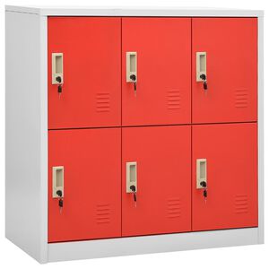 vidaXL Armoire &agrave; casiers Gris clair et rouge 90x45x92,5 cm Acier