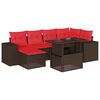 vidaXL Ensemble de canap&eacute; de jardin 7 pcs avec coussins marron