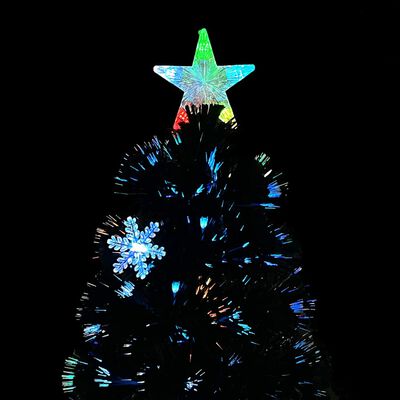 vidaXL Sapin de Noël et flocons de neige LED Noir 180 cm Fibre optique