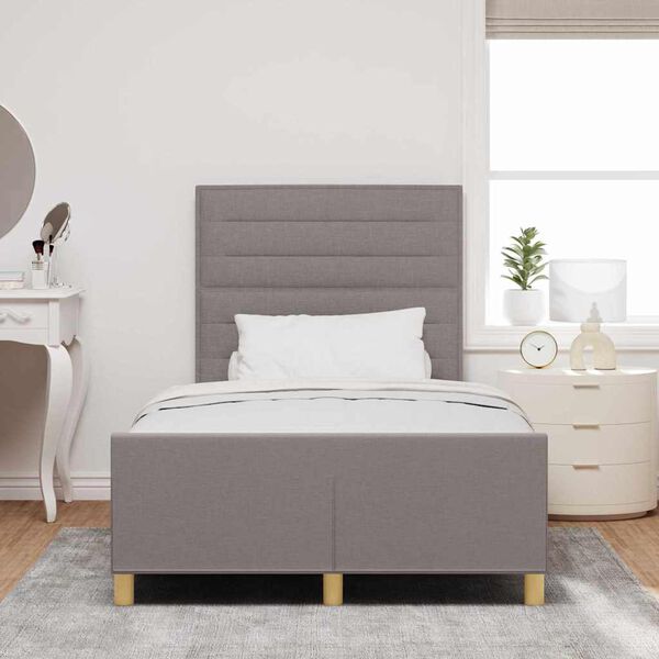 vidaXL Cadre de lit avec t&ecirc;te de lit Taupe 120 x 200 cm tissu