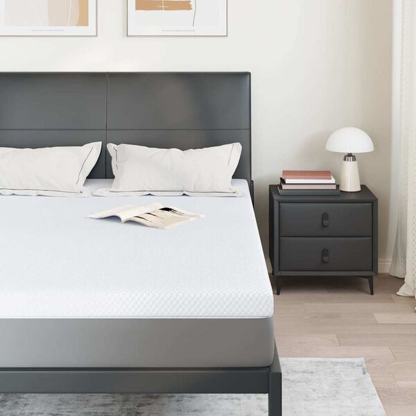 vidaXL Surmatelas Blanc 160 x 200 cm Tissu Jacquard