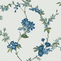 DUTCH WALLCOVERINGS Papier peint Flower Bleu clair