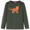 T-shirt enfants &agrave; manches longues kaki 140