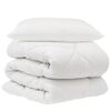 vidaXL Couette avec oreiller 2 pi&egrave;ces Blanc Microfibre