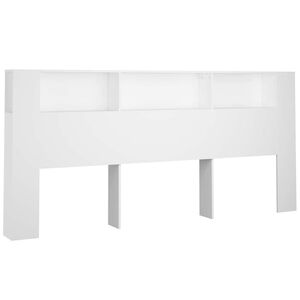 vidaXL Armoire de t&ecirc;te de lit Blanc 220x18,5x104,5 cm