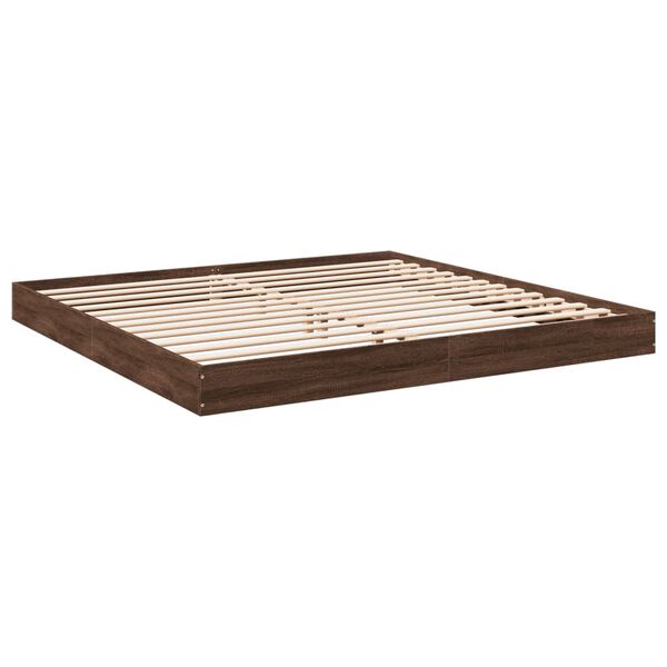 vidaXL Cadre de lit sans matelas ch&ecirc;ne marron 180x200 cm