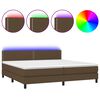 vidaXL Sommier &agrave; lattes de lit matelas et LED Marron fonc&eacute; 200x200 cm