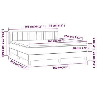 vidaXL Sommier à lattes de lit et matelas Bleu foncé 160x200cm Velours