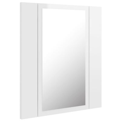 vidaXL Armoire à miroir de bain à LED Blanc brillant Acrylique
