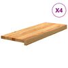 vidaXL Marches d'escalier 4 pcs marron clair 70x30x2 cm ch&ecirc;ne massif