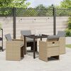vidaXL Ensemble de salle &agrave; manger pour jardin 5 pcs Beige polyrotin