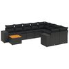 vidaXL Salon de jardin 10 pcs avec coussins noir r&eacute;sine tress&eacute;e