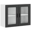 vidaXL Armoire murale de cuisine avec porte en verre Porto noir
