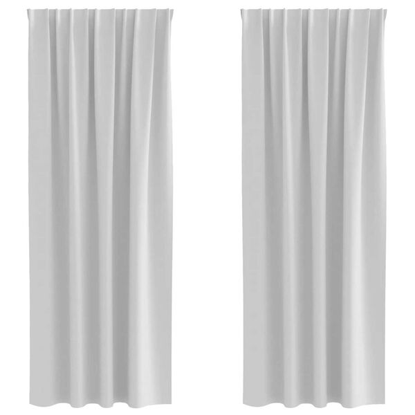 vidaXL Rideaux occultants avec anneaux 2 pcs Gris p&acirc;le 245 x 140 cm