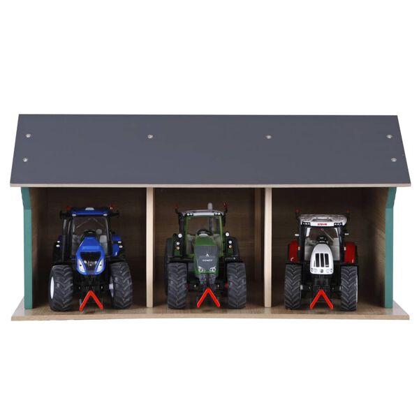 Kids Globe Hangar de ferme pour tracteurs jouet Petit 1:32 Bois 610192